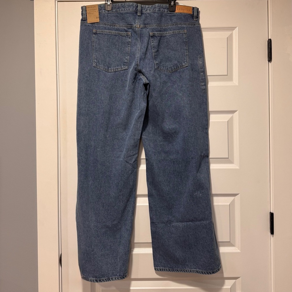 PacSun Casey Low Rise Baggy Jeans Medium Wash 34x33 NWT 100% Cotton - Picture 3 of 9